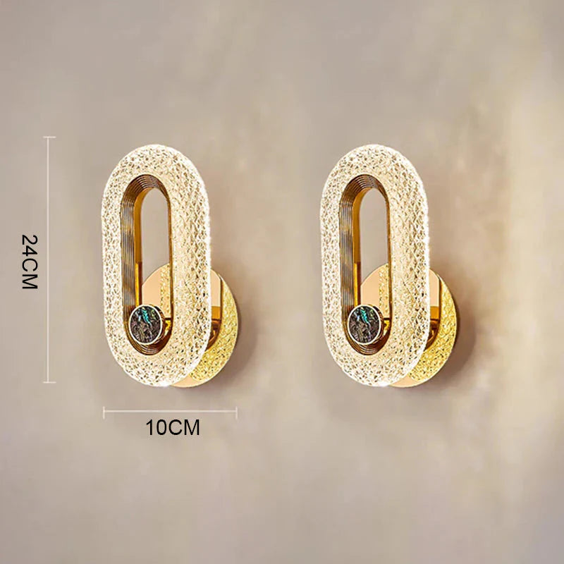 Luminária Arandela de Luxo Cristal Oval