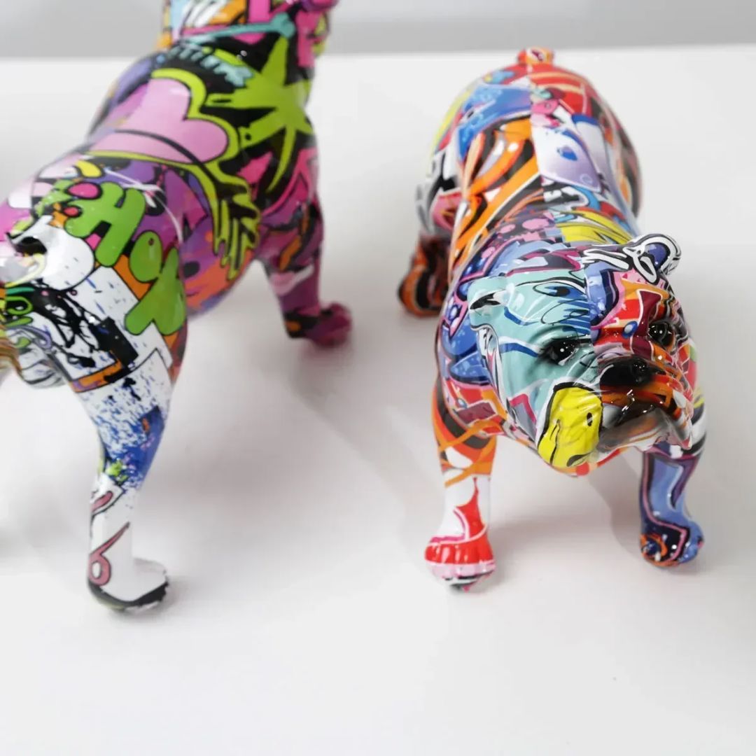 Escultura Bulldog Inglês Grafite Street & Colors