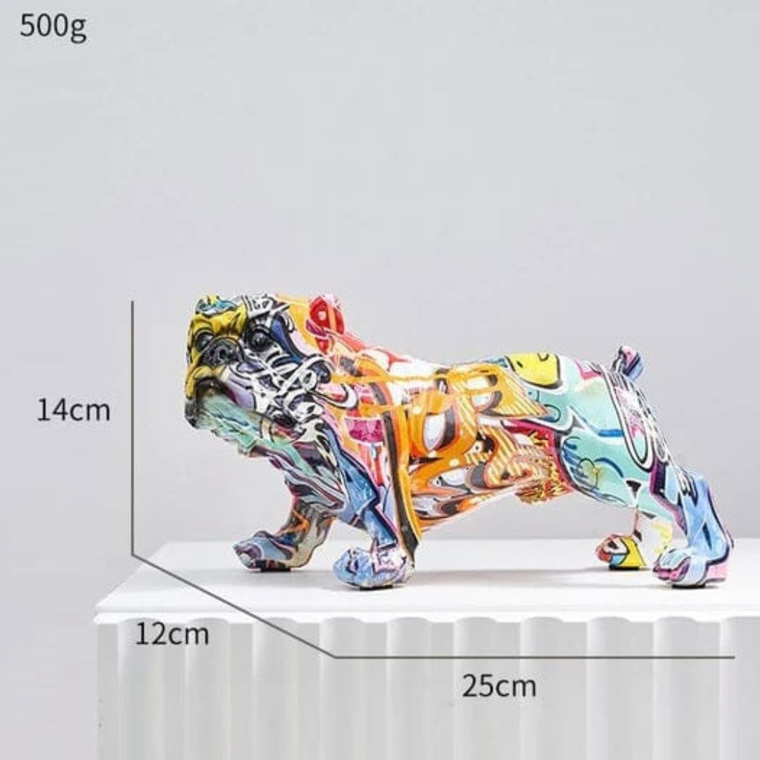 Escultura Bulldog Inglês Grafite Street & Colors