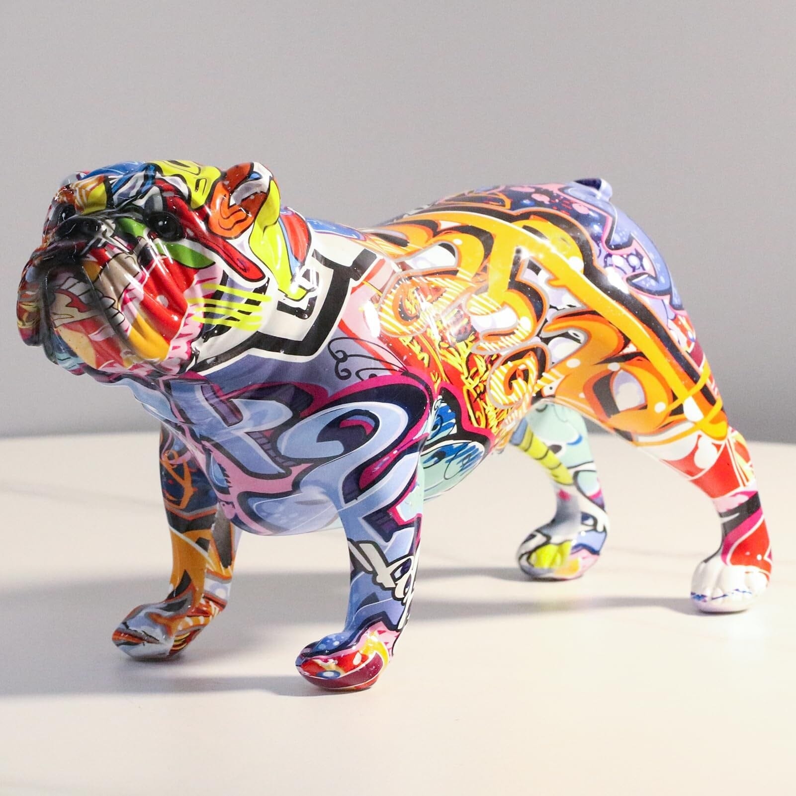 Escultura Bulldog Inglês Grafite Street & Colors