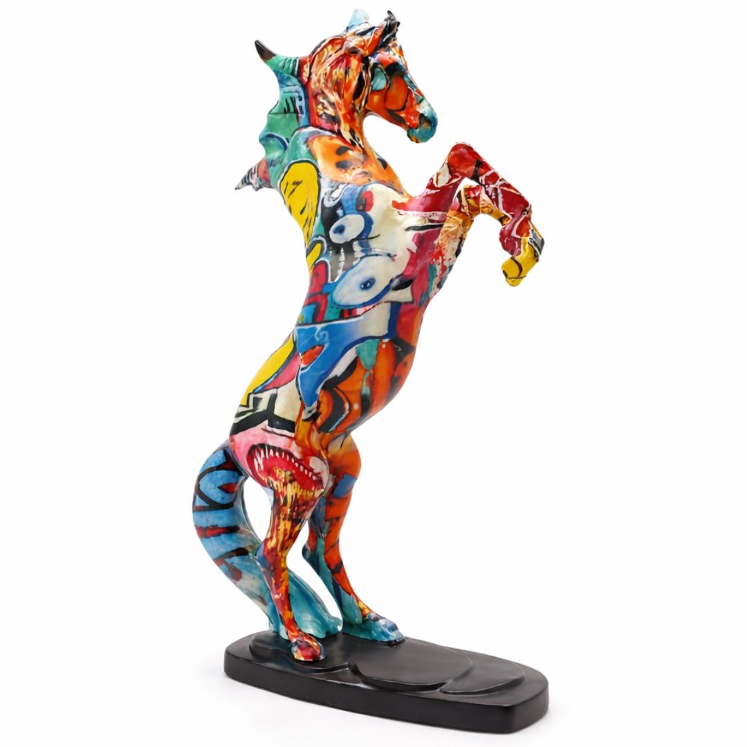 Escultura Cavalo Grafite Street & Colors 35cm