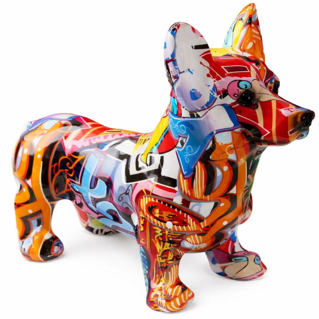 Escultura Corgi Cardigan Grafite Street & Colors