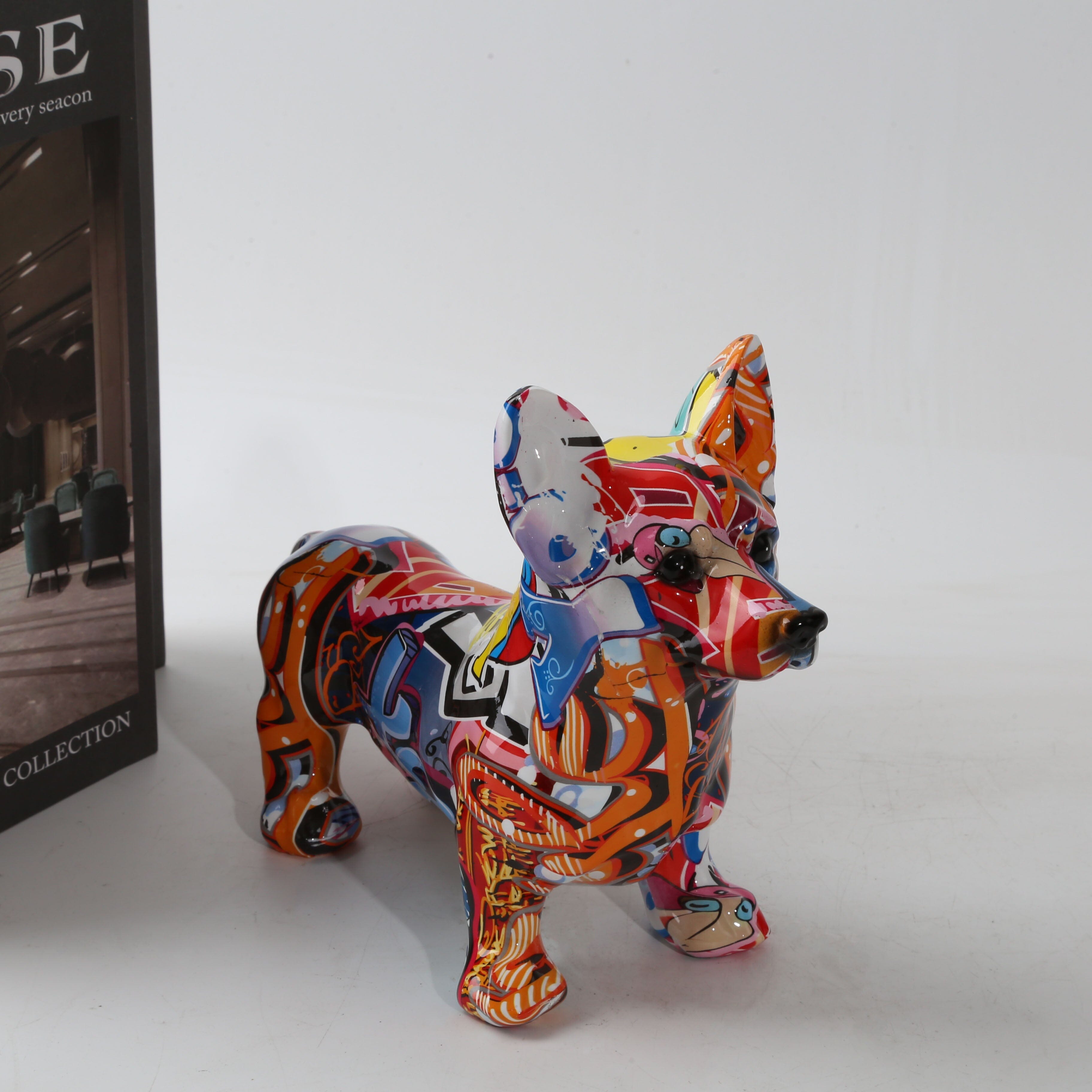 Escultura Corgi Cardigan Grafite Street & Colors