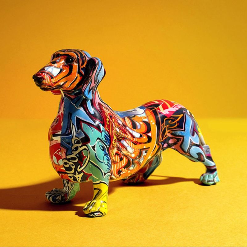 Escultura Dachshund Grafite Street & Colors