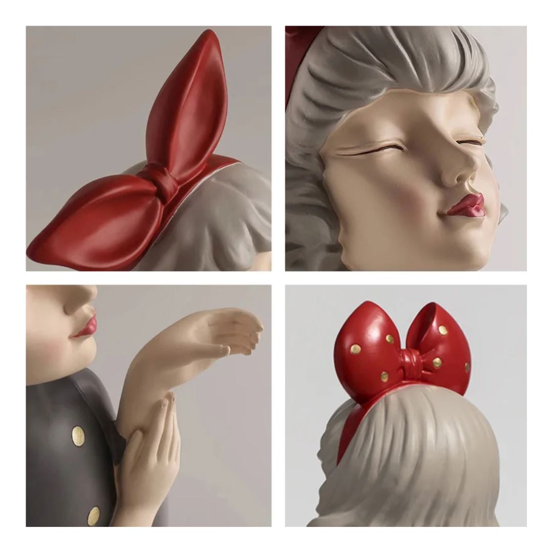 Escultura de Boneca Milly - Suporte para Taça e Garrafa