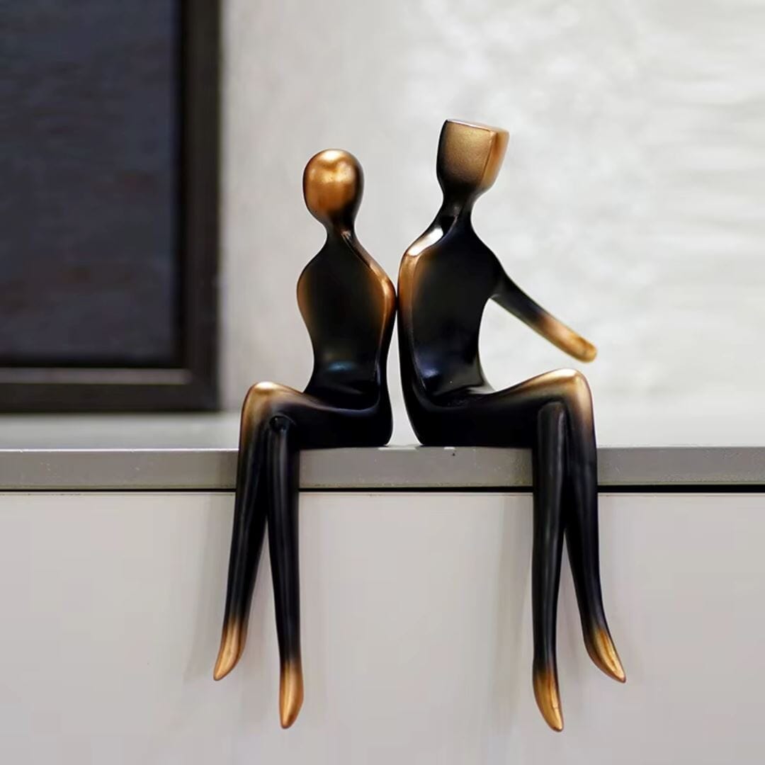 Escultura Decorativa Abstrata Contemporânea Couple Lover 2 em 1