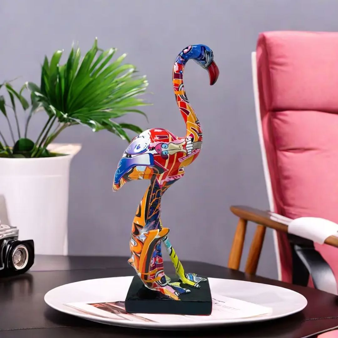 Escultura Flamingo Grafite Street & Colors