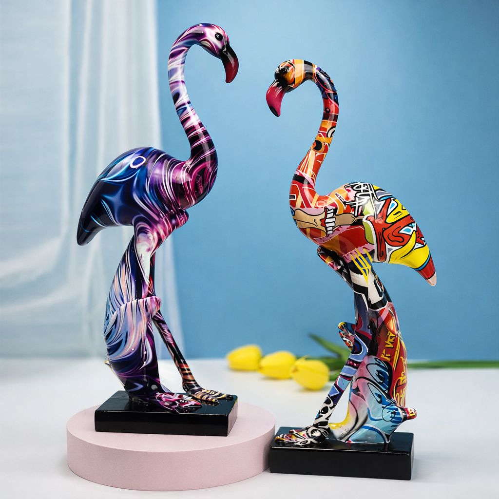 Escultura Flamingo Grafite Street & Colors