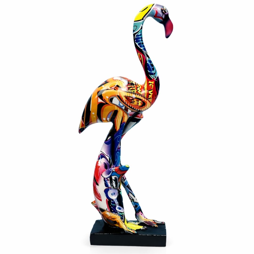 Escultura Flamingo Grafite Street & Colors
