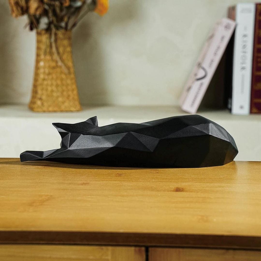 Escultura Geométrica Abstrata Gatinho Deitado