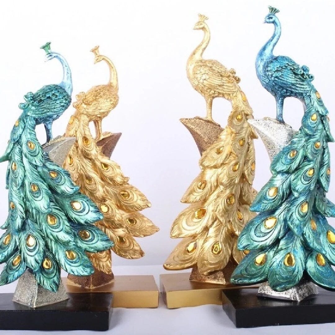 Escultura Moderna Pavão em Resina