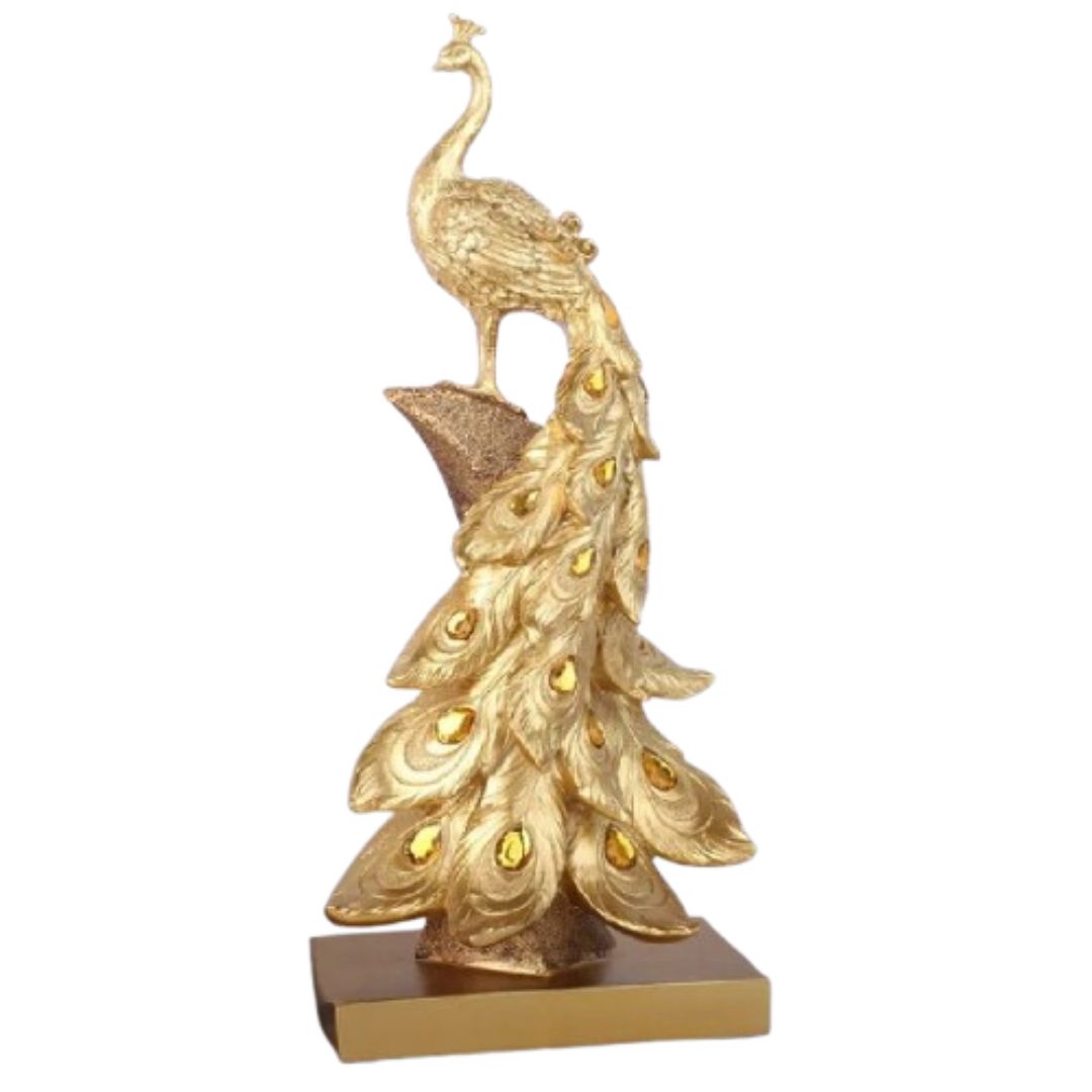 Escultura Moderna Pavão em Resina