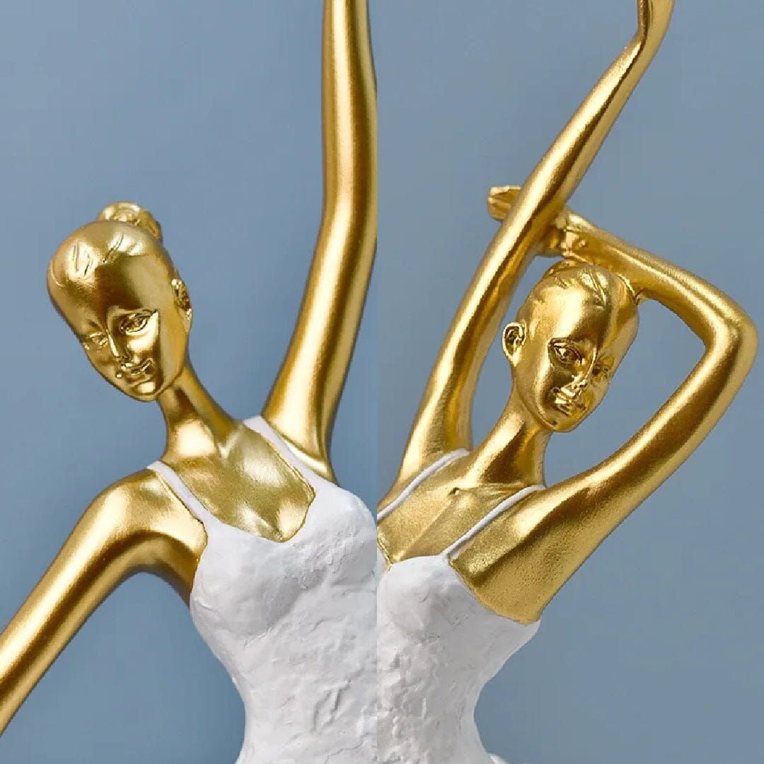 Esculturas Bailarinas Dourada em Resina Ballet Grace Collection