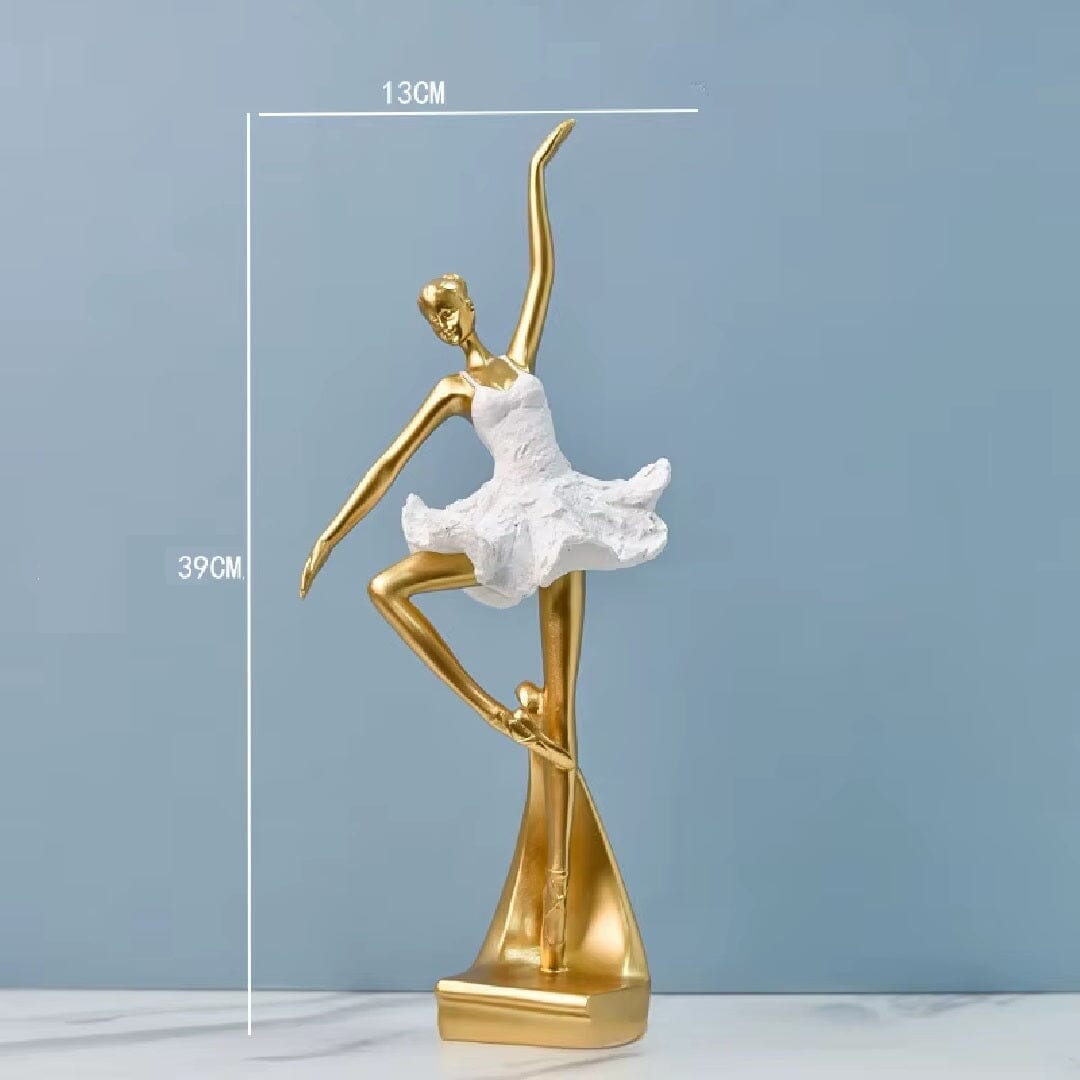 Esculturas Bailarinas Dourada em Resina Ballet Grace Collection