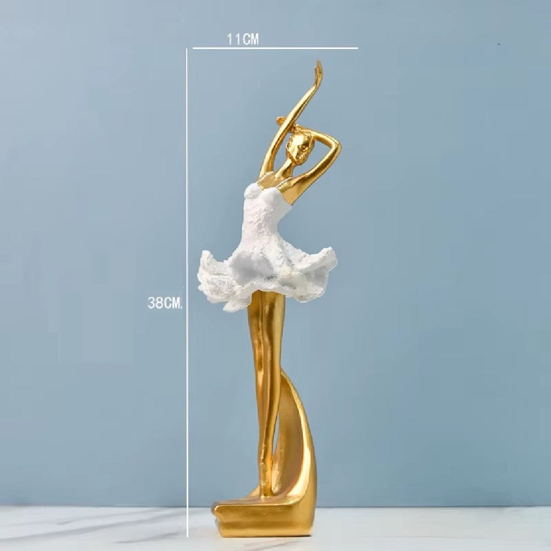 Esculturas Bailarinas Dourada em Resina Ballet Grace Collection