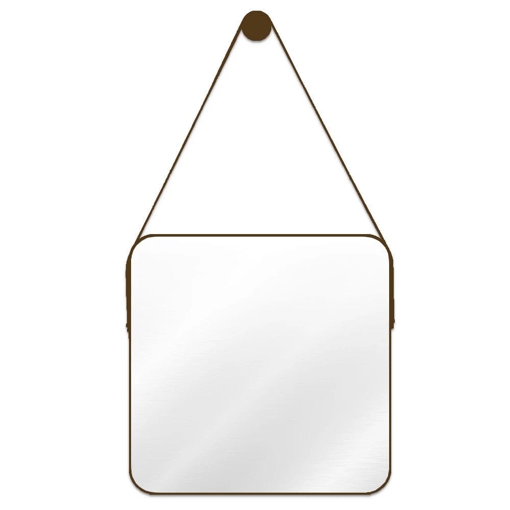 Espelho Decorativo Quadrado Beady Suspenso de Parede 50cm