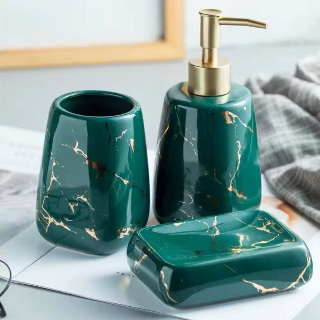 Kit de Lavabo Marmorizado Marbled (03 Peças)