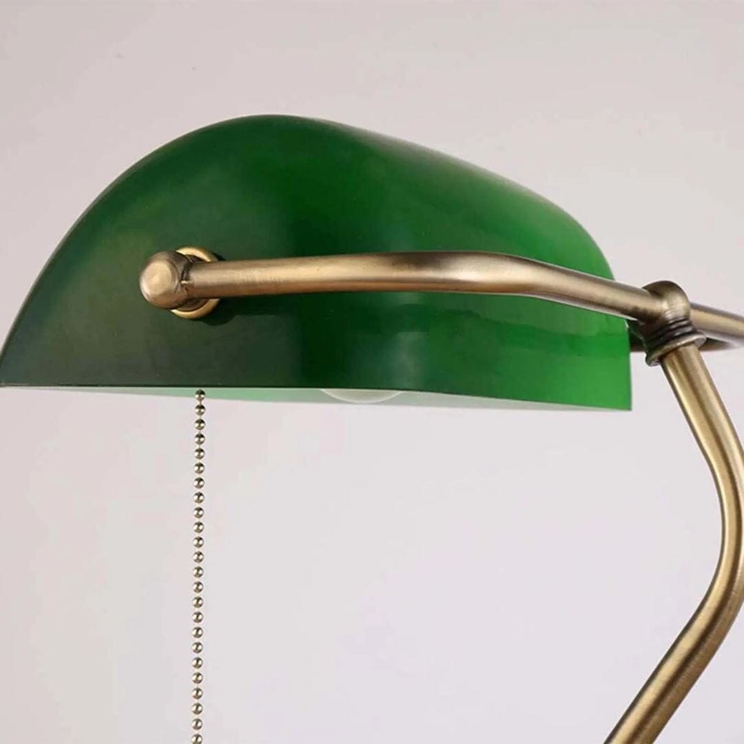 Luminária Abajur Banqueiro Retrô Vintage - Vidro Clássico Esmeralda