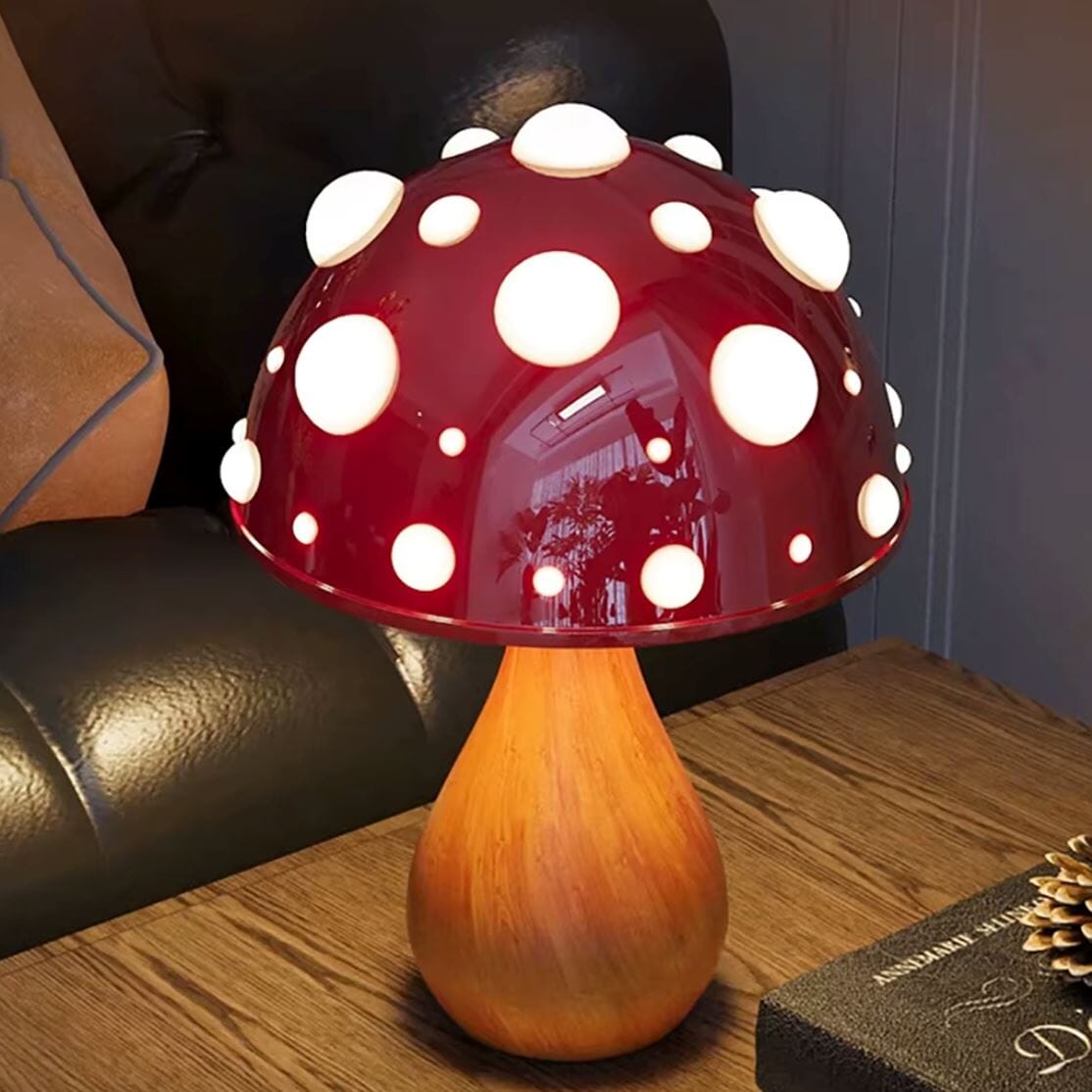 Luminária Abajur de Mesa Cogumelo Realista em Led