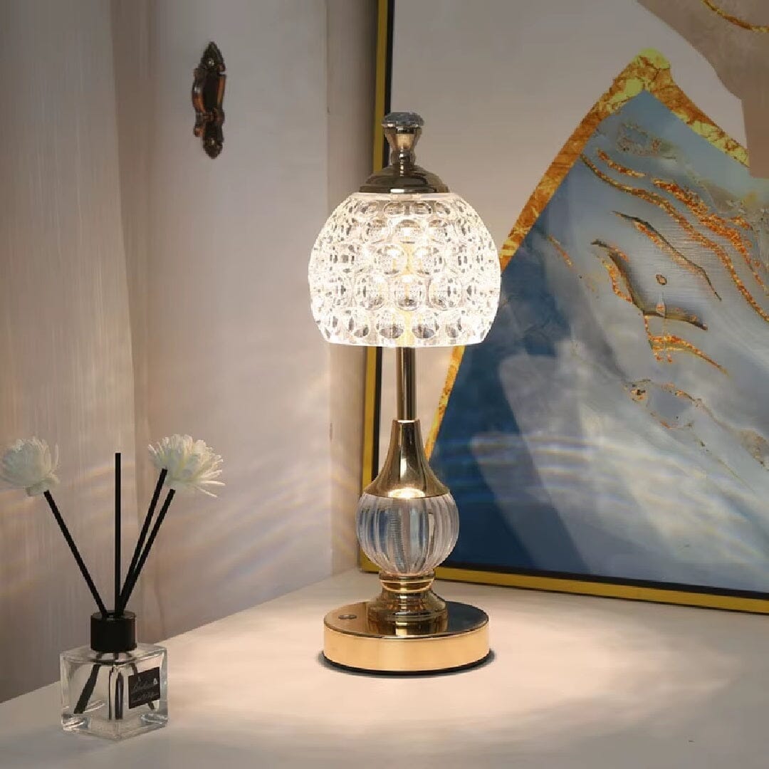 Luminária Abajur de Mesa Cristal Vintage Royale
