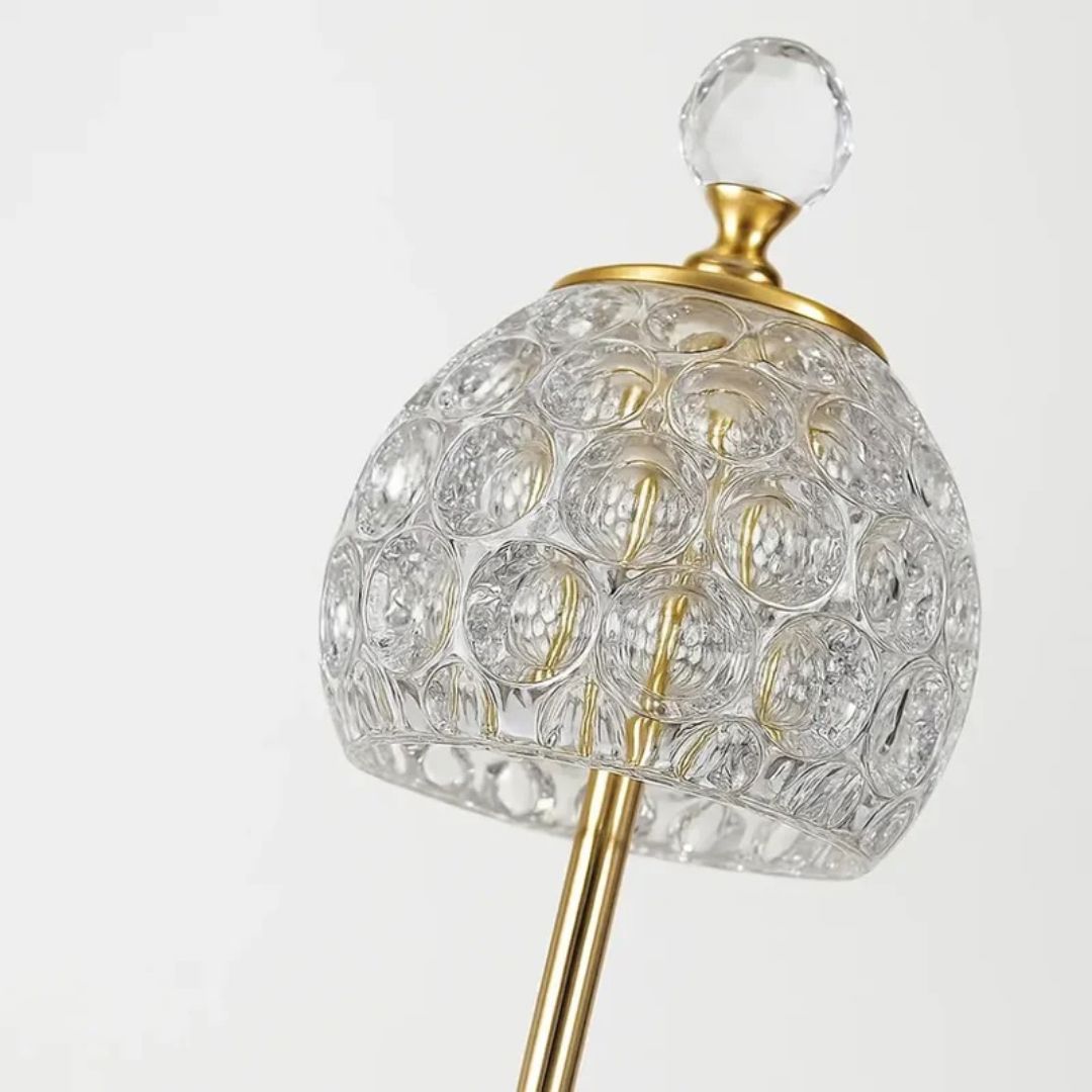 Luminária Abajur de Mesa Cristal Vintage Royale
