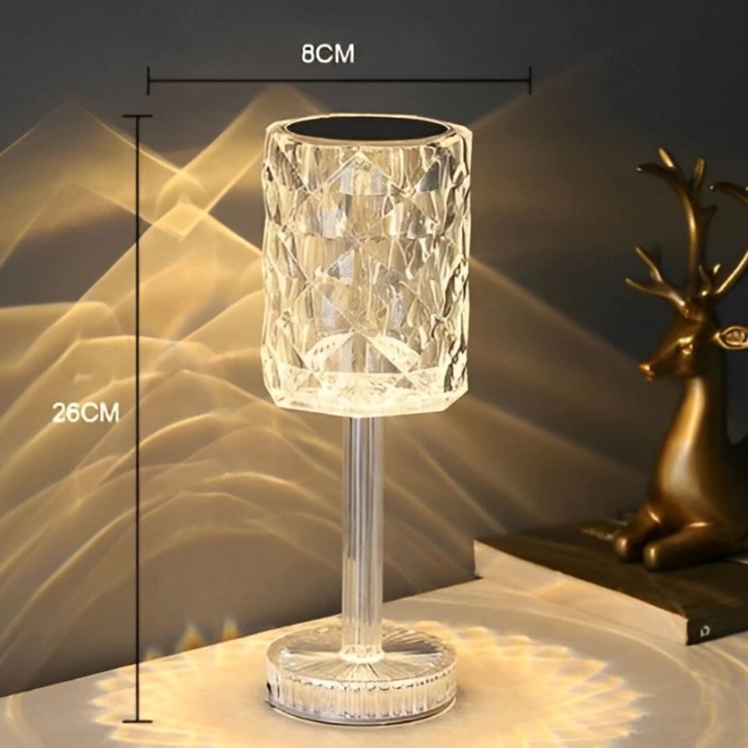 Luminária Abajur de Mesa Cristalina Touch em Led