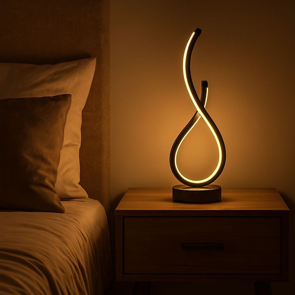 Luminária Abajur de Mesa Espiral em Gota Light