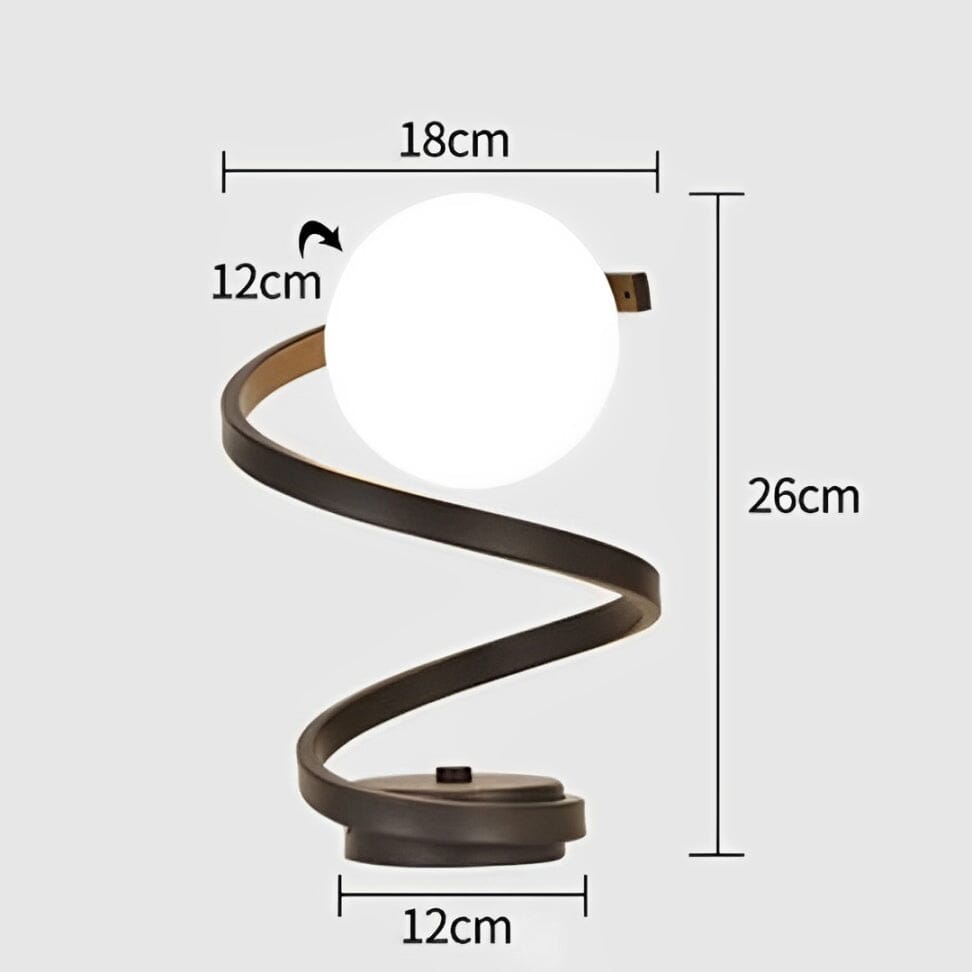 Luminária Abajur de Mesa Orbit Spiral em LED 3 Tons