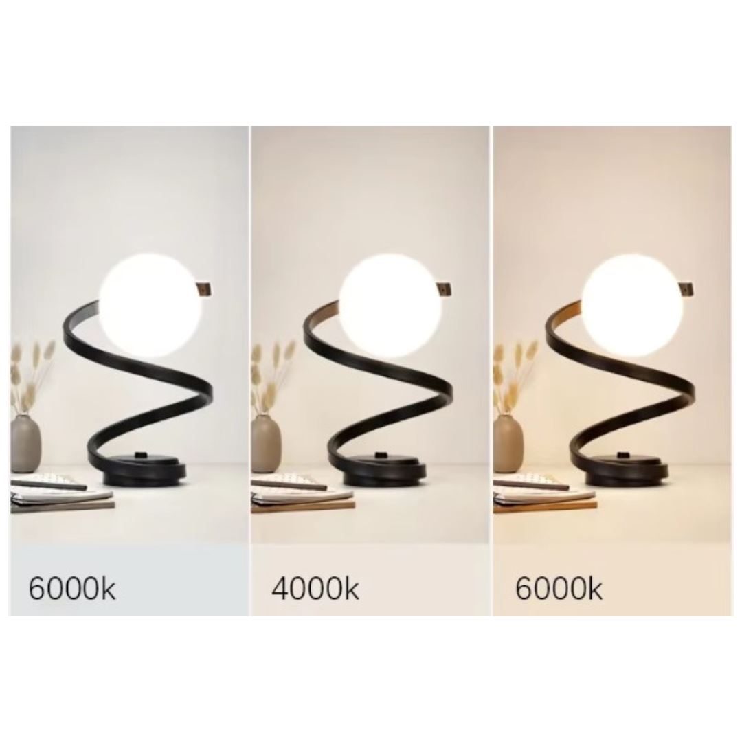Luminária Abajur de Mesa Orbit Spiral em LED 3 Tons