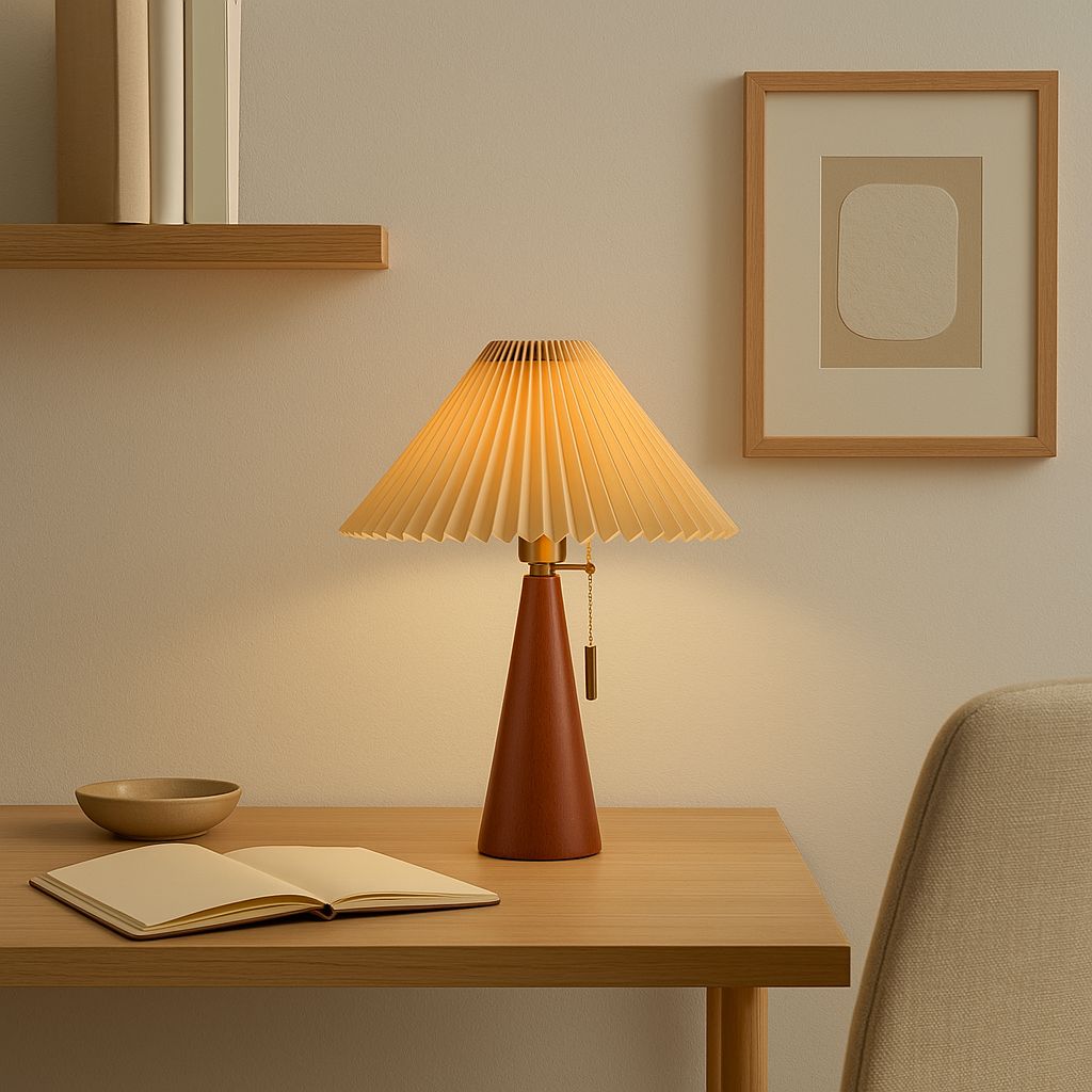 Luminária Abajur de Mesa Plissé 50cm