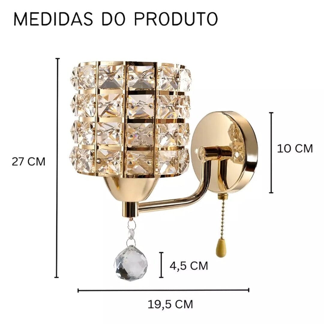 Luminária Arandela de Parede Moderna Crystal Lux