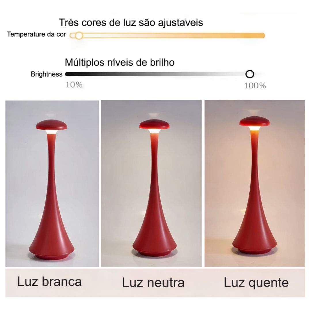 Luminária de Mesa Abajur Desk Lamp Touch Móvel