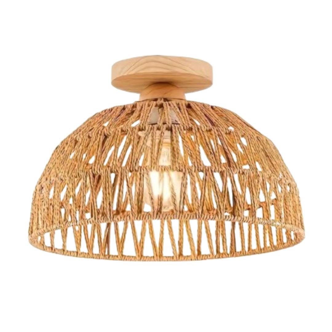 Luminária de Teto Plafon Sobrepor Bohemian Rattan