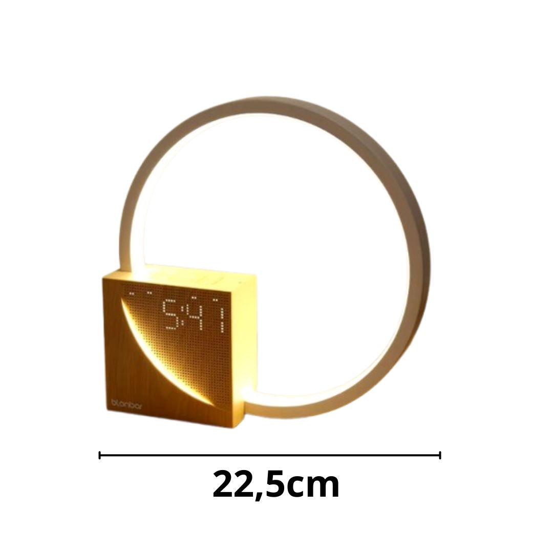 Luminária Minimalista de Mesa e Relógio Digital Circuit Led