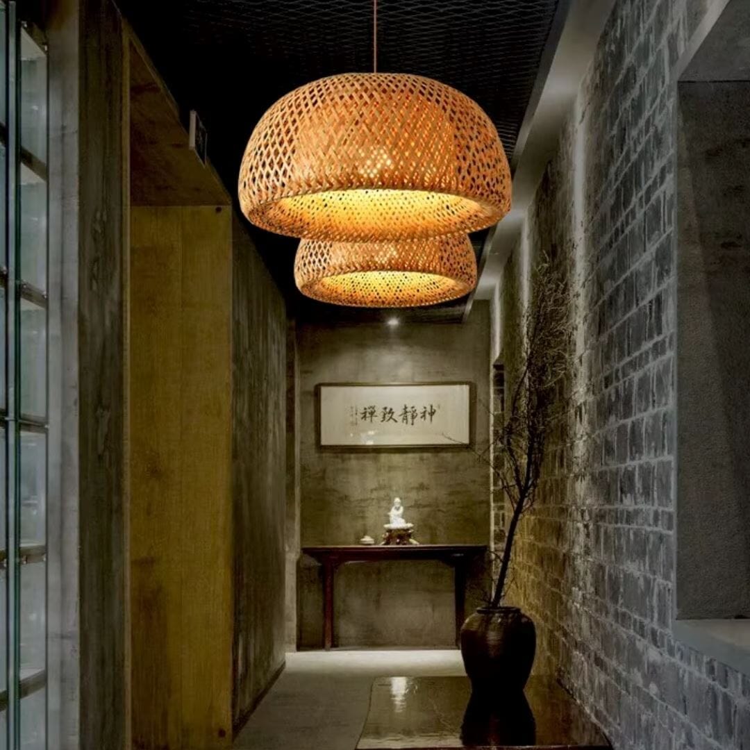 Lustre Pendente Artesanal Bohemian Rattan