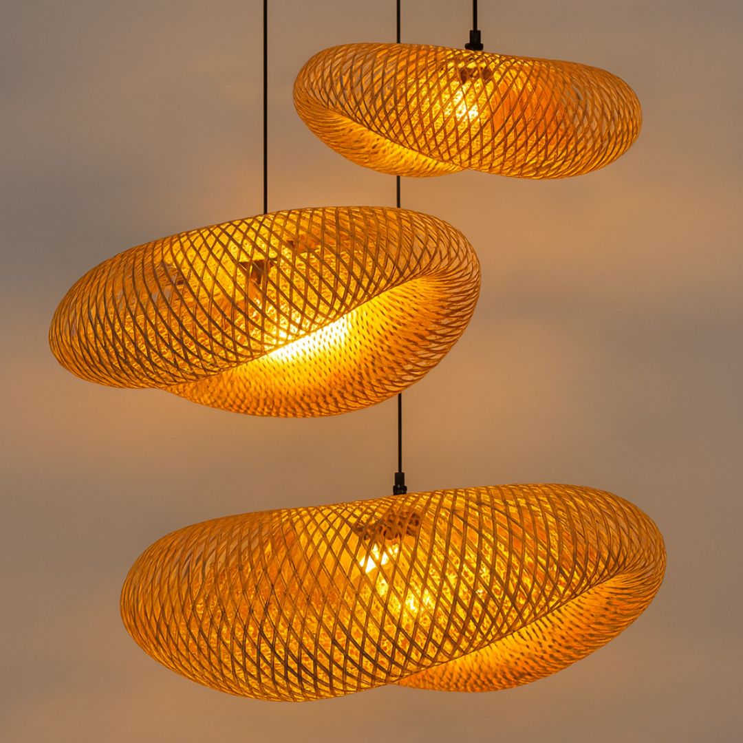 Lustre Pendente Artesanal Rattan Bambu