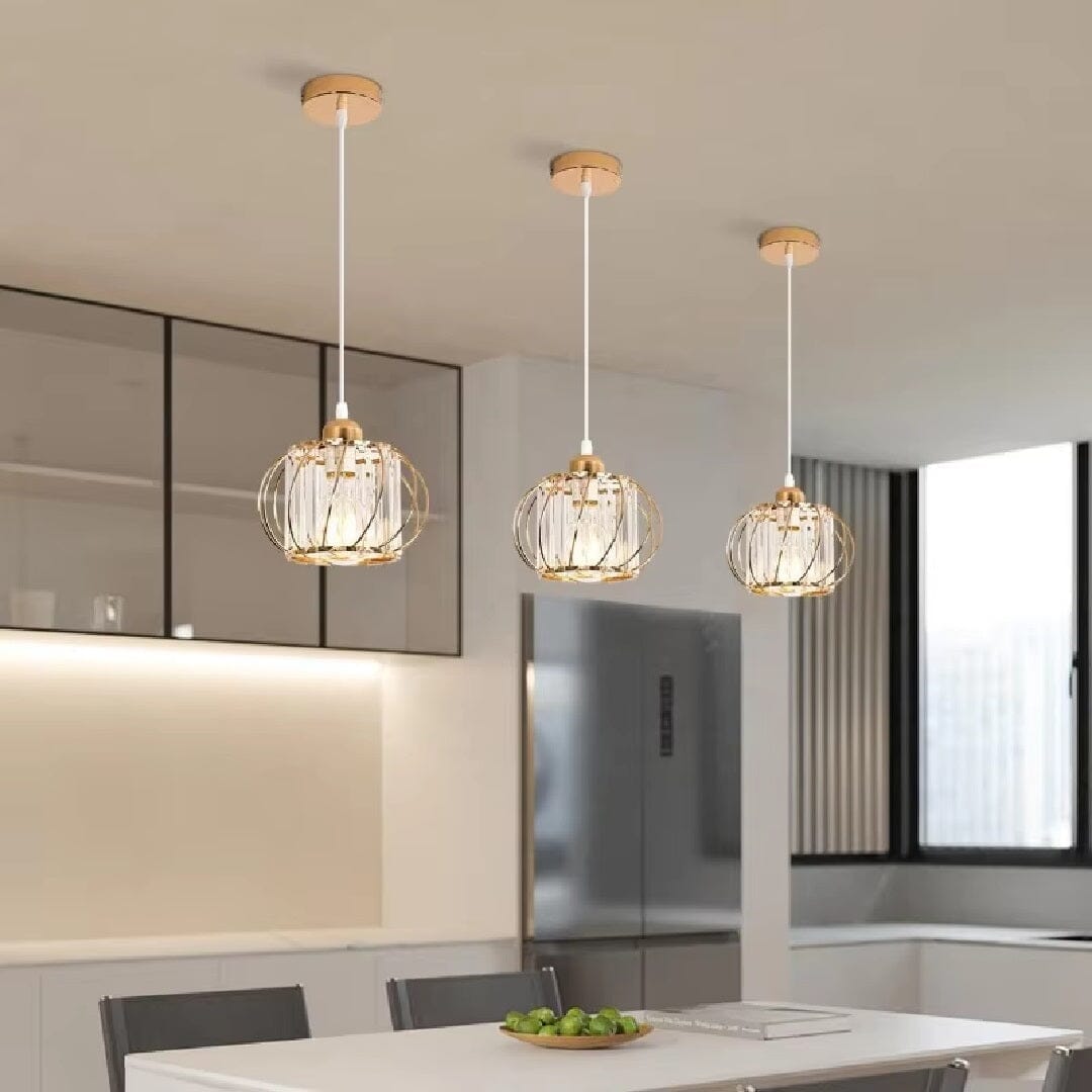 Lustre Pendente de Luxo Arco Gold em Led