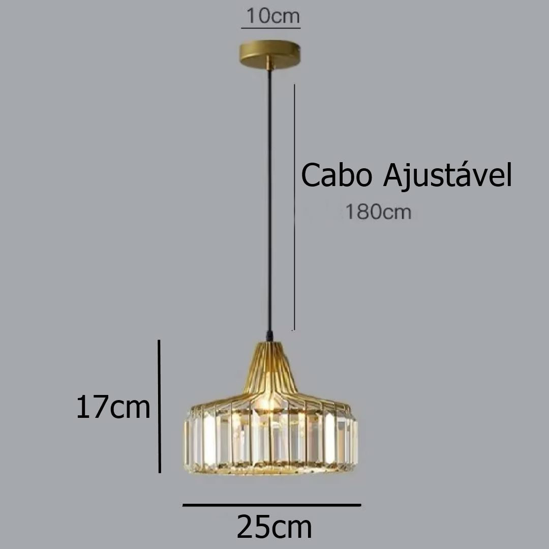 Lustre Pendente de Luxo Clarté em Crystal K9