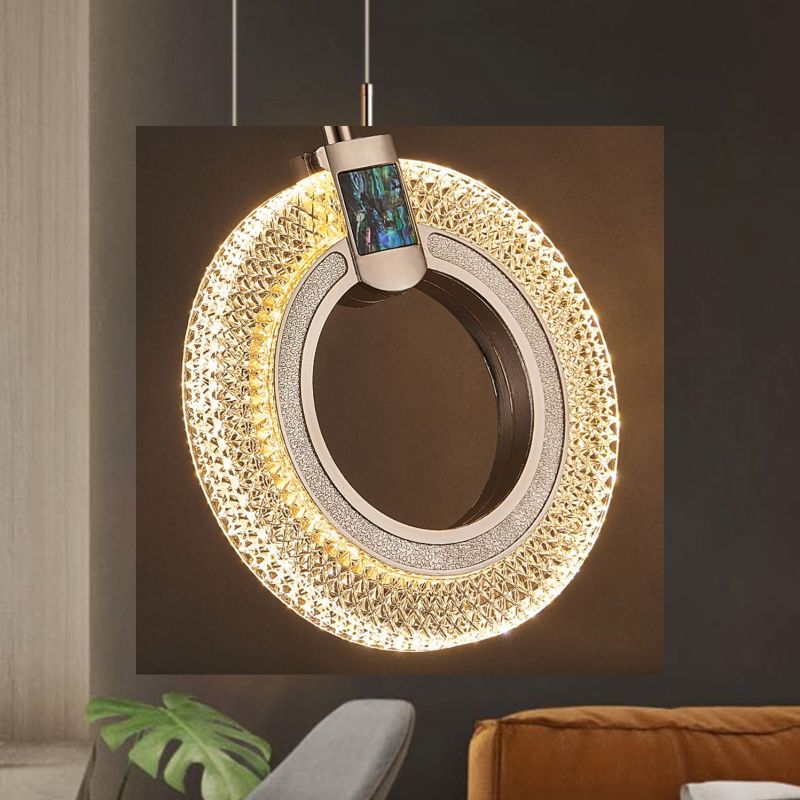 Lustre Pendente de Luxo Cristal Circular