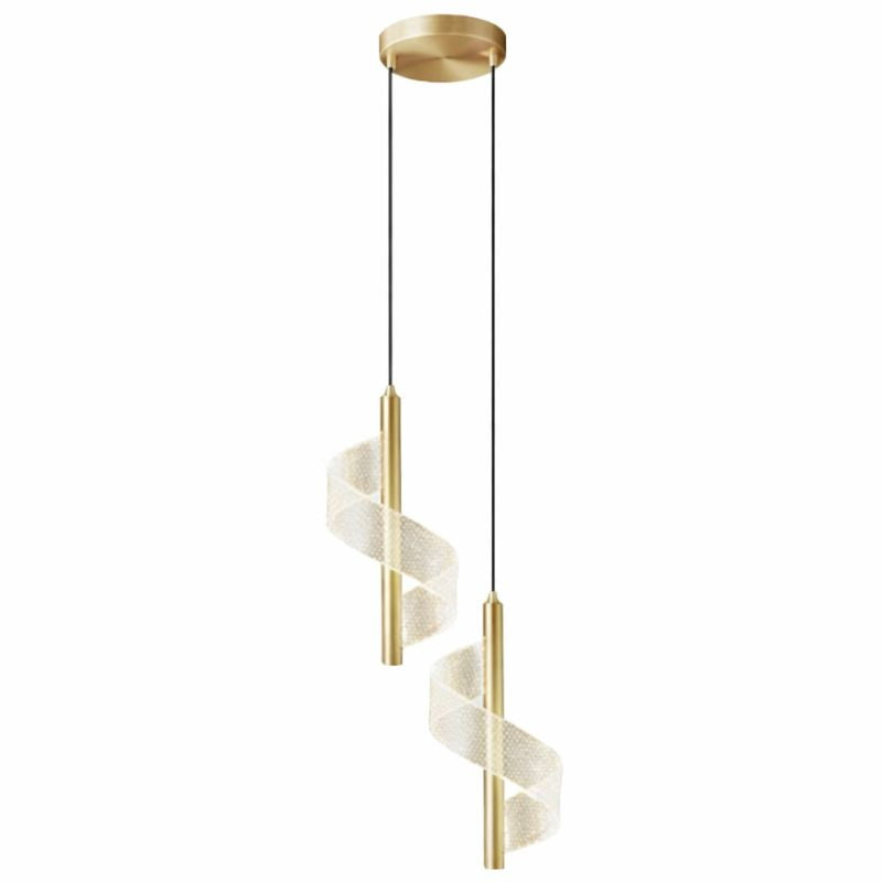 Lustre Pendente de Luxo em Espiral Acrílico