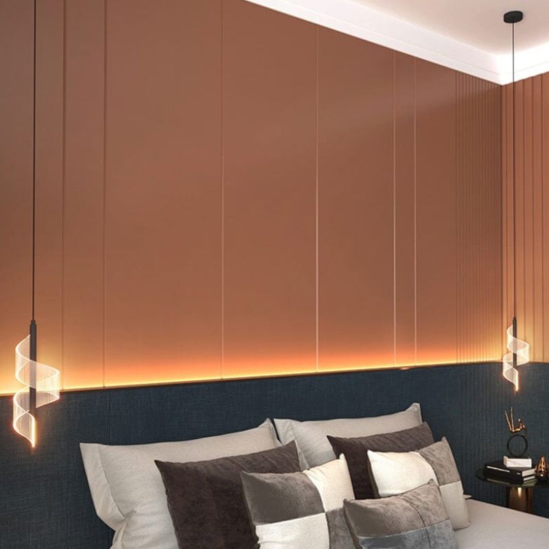 Lustre Pendente de Luxo em Espiral Acrílico