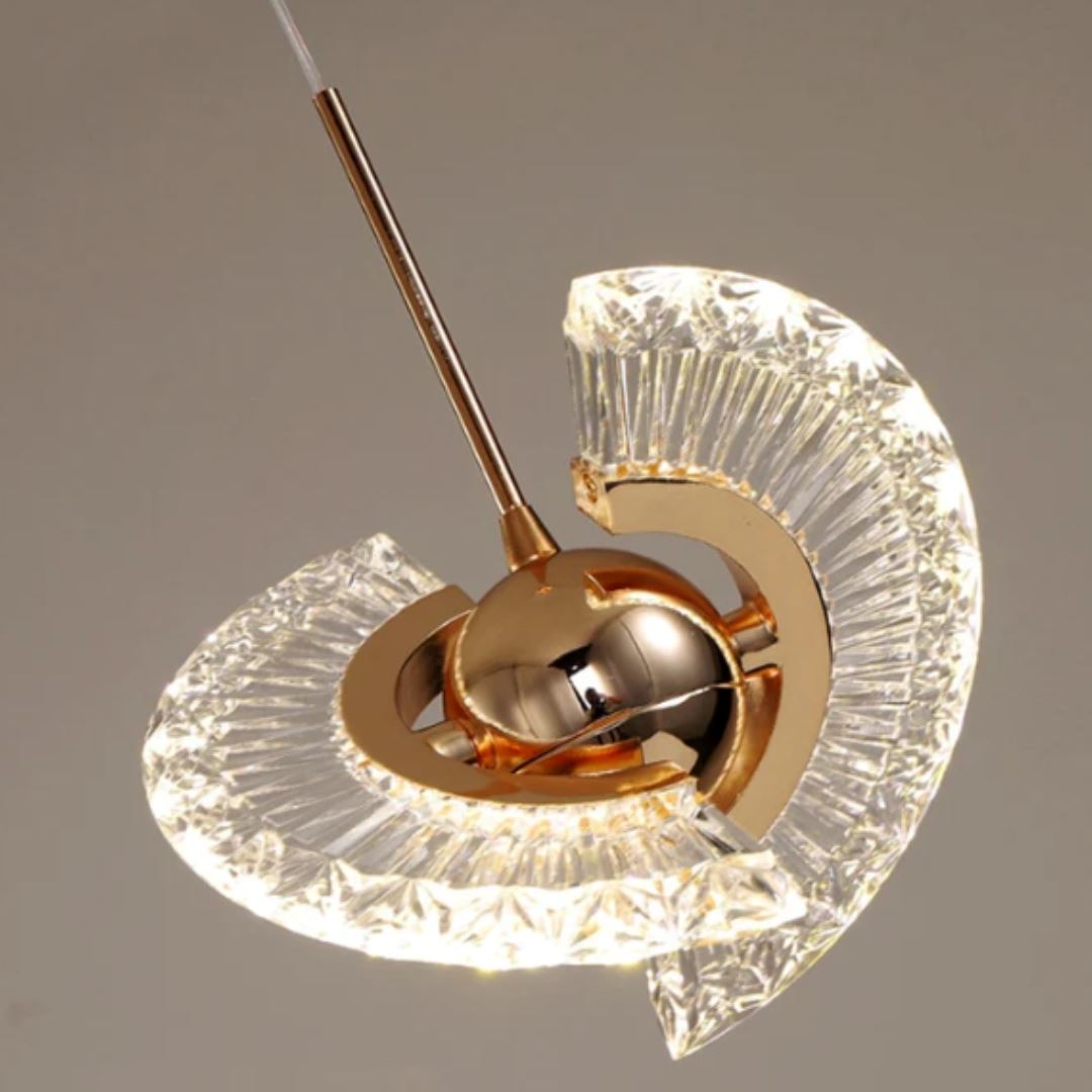 Lustre Pendente de Luxo Orbit Crystals 4 em 1