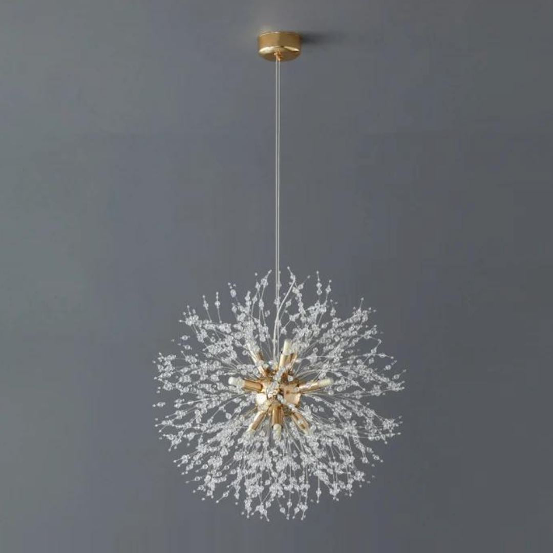 Lustre Pendente Luxuoso Dente de Leão em Led 50cm