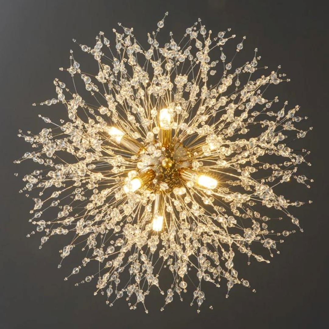 Lustre Pendente Luxuoso Dente de Leão em Led 50cm