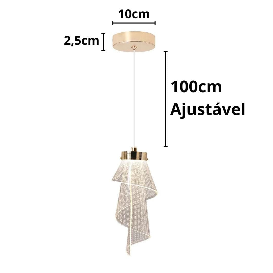 Lustre Pendente Flower LED 3 Tons para Sala Quarto e Cozinha