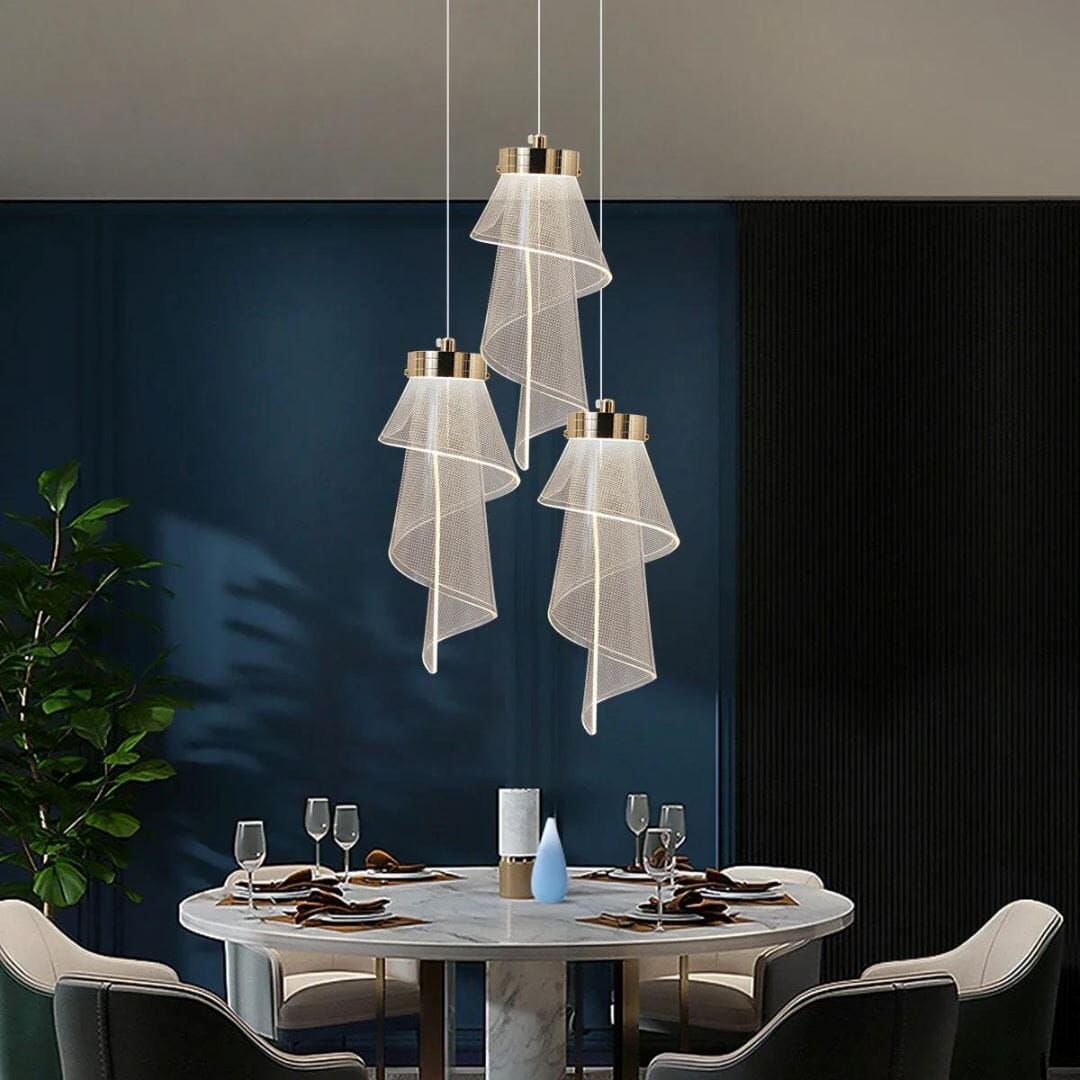 Lustre Pendente Flower LED 3 Tons para Sala Quarto e Cozinha