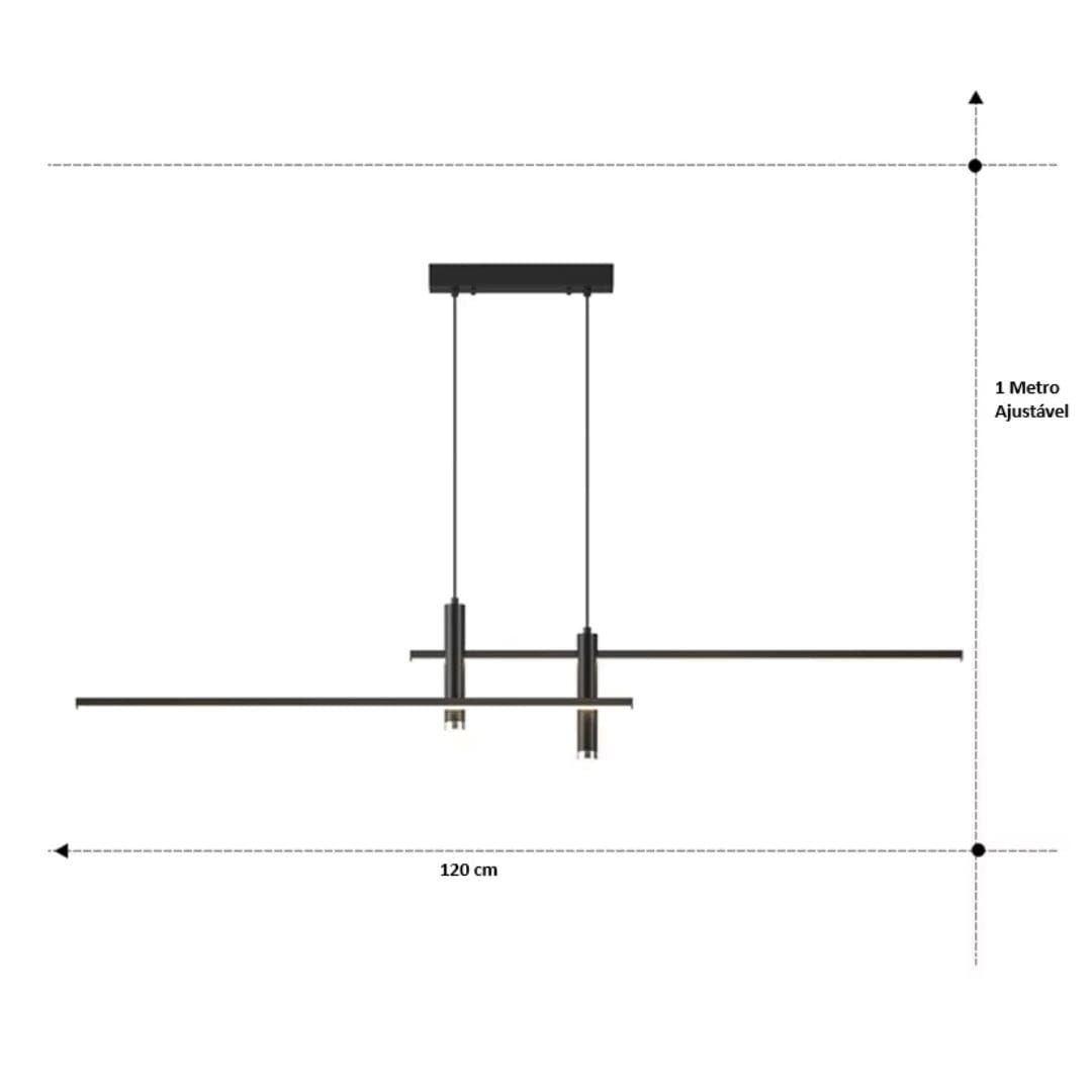 Lustre Pendente Linear Elegance em Led
