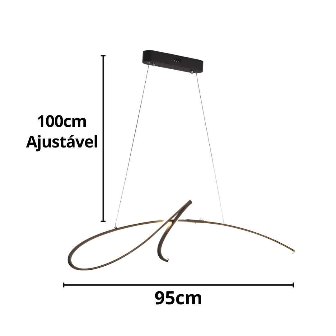 Lustre Pendente Minimalista Aura em Led