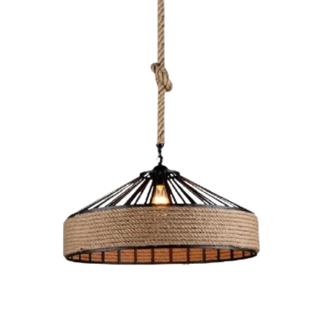 Lustre Pendente Rústico Nordic Rope Vintage