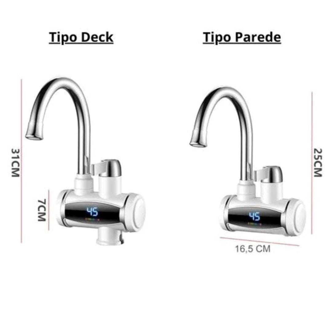 Torneira AcquaEase Digital LED Elétrica com Aquecimento 3300W - 220V